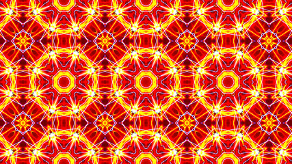 Elegant star-shaped mandala Art with a beautiful kaleidoscopic pattern and many small colorful details. 