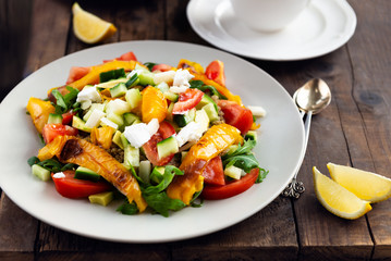 Quinoa with vegetables and goat cheese