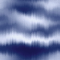Soft blurry indigo ikat gradient ombre seamless repeat vector eps 10 pattern. Out of focus smooth fantasy wavy distressed graphical motif. - 319027869