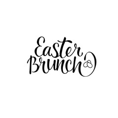 Easter brunch - hand written heading sign for cafe, restaurant, public place. Vector stock text isolated on white background. EPS 10