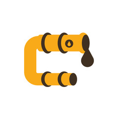 Isolated oil pipe with drop vector design