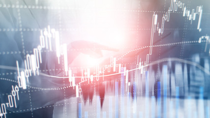 Forex trading, Financial market, Investment concept on business center background.