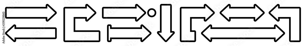 Poster arrow icon line black | arrows | infographic illustration | direction shape symbol | pointer logo | 
