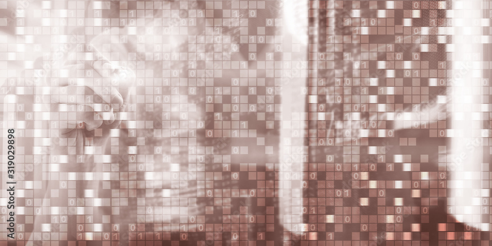 Aufkleber digital background matrix information technology and internet concept.