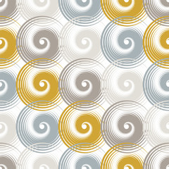 Fototapeta premium Spiral swirls complicated seamless pattern vector design.
