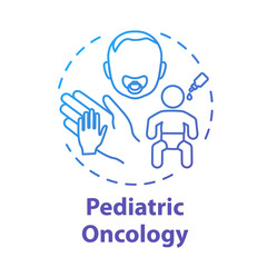 Pediatric oncology concept icon. Child health care. Childhood cancer treatment. Medicine, healthcare. Pediatry idea thin line illustration. Vector isolated outline RGB color drawing