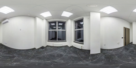 empty white room without furniture. full seamless spherical hdri panorama 360 degrees in interior...