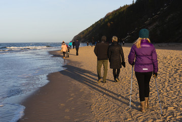 The beach in Międzyzdroje in winter.