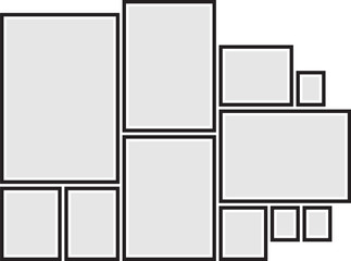 Vector frame for photos, pictures, photo collage, photo puzzle