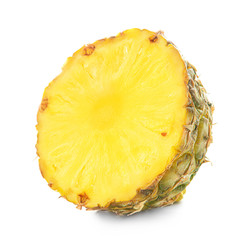 Fresh cut pineapple on white background