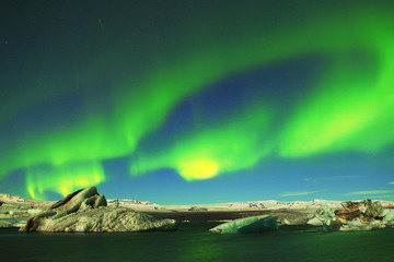 Northern light or Aurora Borealis in Iceland.