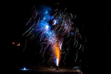 COLORFUL FIREWORKS AT NIGHT