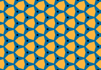 Seamless geometric pattern design illustration. Background texture. In yellow, blue, black colors.