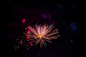 fireworks in the night sky