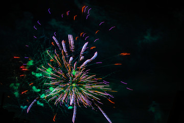 fireworks in the night sky