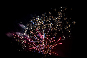 fireworks in the night sky