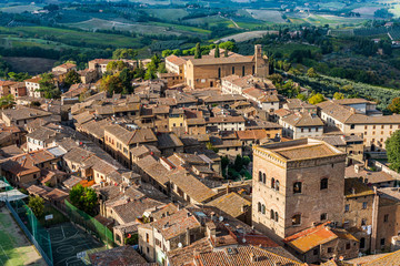 Fototapeta na wymiar Aerial view of San Gimignano