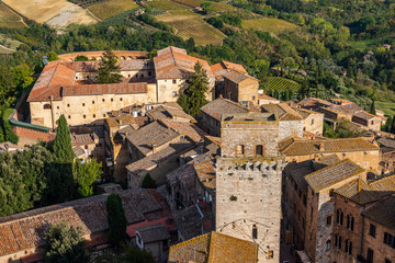 Fototapeta na wymiar Aerial view of San Gimignano