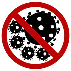 Stop the virus. Dangerous coronavirus silhouette isolated on white background. China epidemic coronavirus concept. 