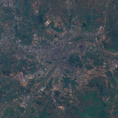 Wuhan, the capital of Hubei province, China,  seen from space - contains modified Copernicus...
