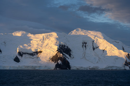 Sunset On The South Shetland Islands In Antarctica