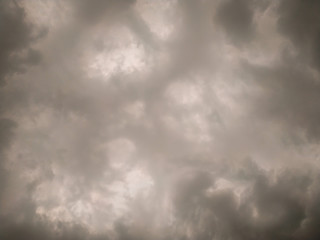 dark gray storm clouds after the rain