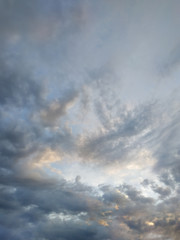 dark gray storm clouds after the rain