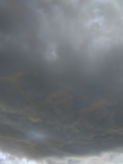 dark gray storm clouds after the rain