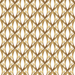 Abstract golden squared illustration. 3d geometric seamless pattern with floral ornament. Template art deco design for web page, textures, card, poster. Modern stylish luxury background with repeating