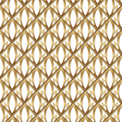 Naklejka premium Abstract golden squared illustration. 3d geometric seamless pattern with floral ornament. Template art deco design for web page, textures, card, poster. Modern stylish luxury background with repeating