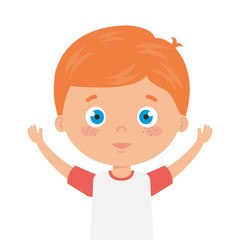 cute little boy with hands up