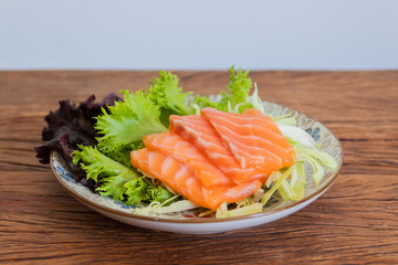 fatias de sashimi