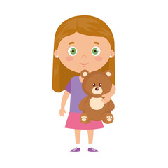 cute little girl with teddy bear