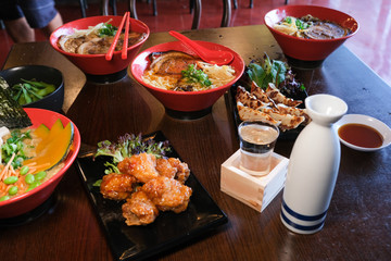 Ramen Dishes served up in a Japanese Restaurant 