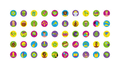 Isolated brazilian carnival icon set vector design