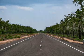 Fototapeta na wymiar Road on the outback in country Northern Territory