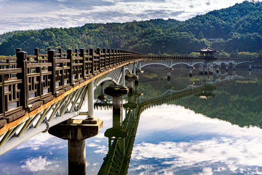 Wollyeongo Bridge across the Nakdong River Basin over the Andong Dam in South Korea