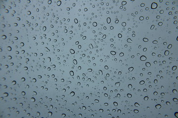water drops on blue background