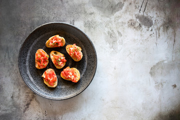 Bruscetta with Tomatoes and Basil with Room for Copy