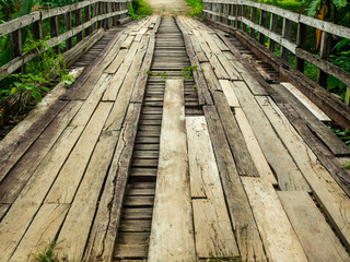 Fototapeta premium The bridge is hand made of wood chips.