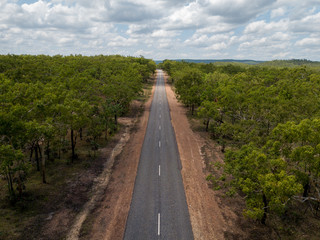 Fototapeta na wymiar The dirt roads leading into the outback in the Northern Territory, Australia