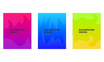 Abstract gradient background design set template vector