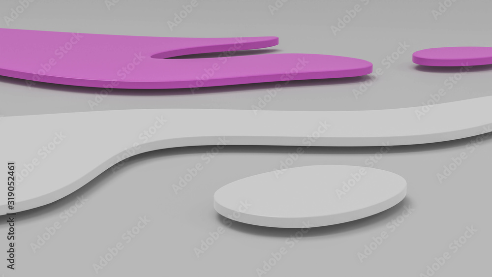 Poster white and cyan abstract dot structure on white background 3d render illustration