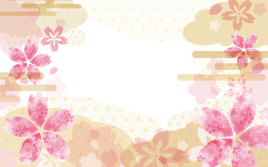 Fototapeta na wymiar 桜 和風背景