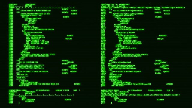 Green Hacker Text - Database Encryption Decryption Motion Background