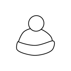 Winter snowboard cap in flat style isolated on white background.