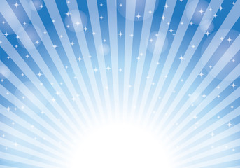 青色　放射状背景　光　キラキラ