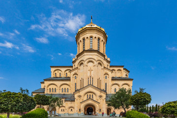 Fototapeta na wymiar Holy Trinity Cathedral church Tbilisi Georgia Europe landmark