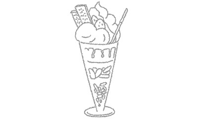 食べ物　スイーツ　チョコレートパフェのイラスト