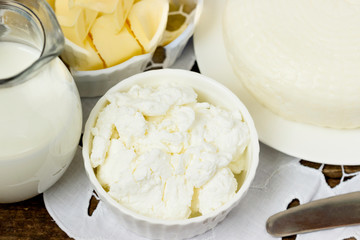 Organic  Cottage cheese, sour cream, butter, milk  from fresh dairy products.